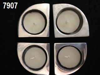 JGO. DE 4 PORTA VELAS "DIAMANTE" / DIAMOND SET OF 4 TEA CANDLE HOLDERS